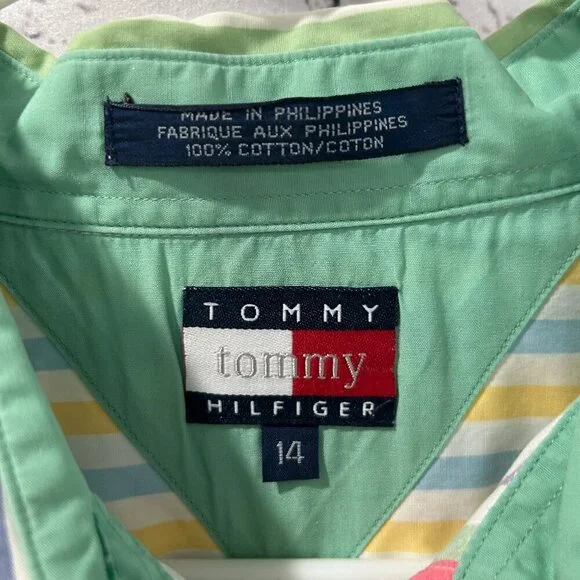 LADIES Tommy Hilfiger cotton long sleeved shirt Size 14 - Picture 3 of 3